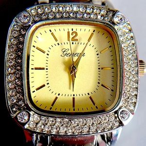 Geneva Pave Crystal Rhinestone Watch
